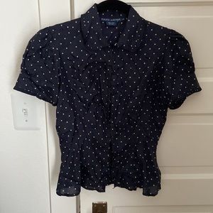 Ralph Lauren puff sleeved silk blouse